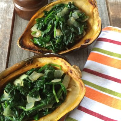 Stuffed Acorn Squash with Spinach