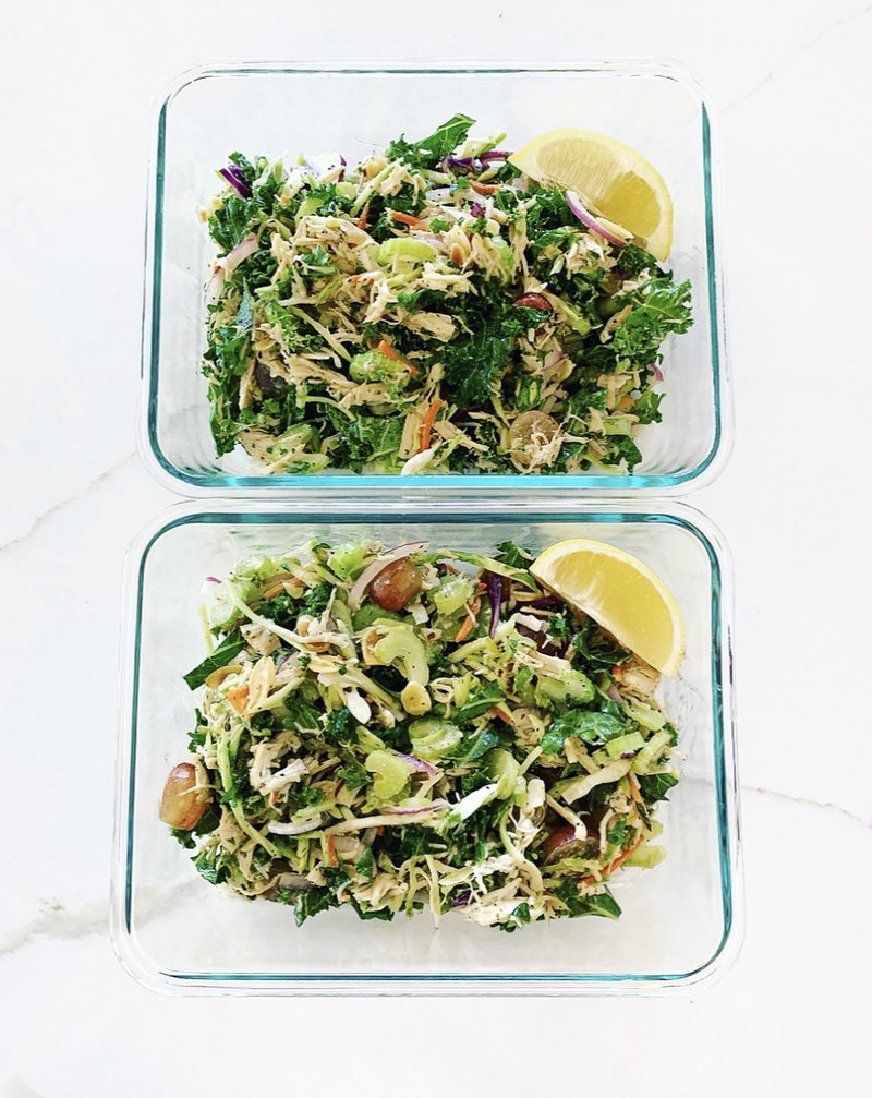 shredded chicken kale salad